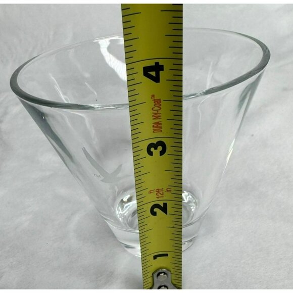 Pair of Grey Goose Vodka Etched Logo Stemless Martini Glasses 3.5" Tall - Picture 5 of 5